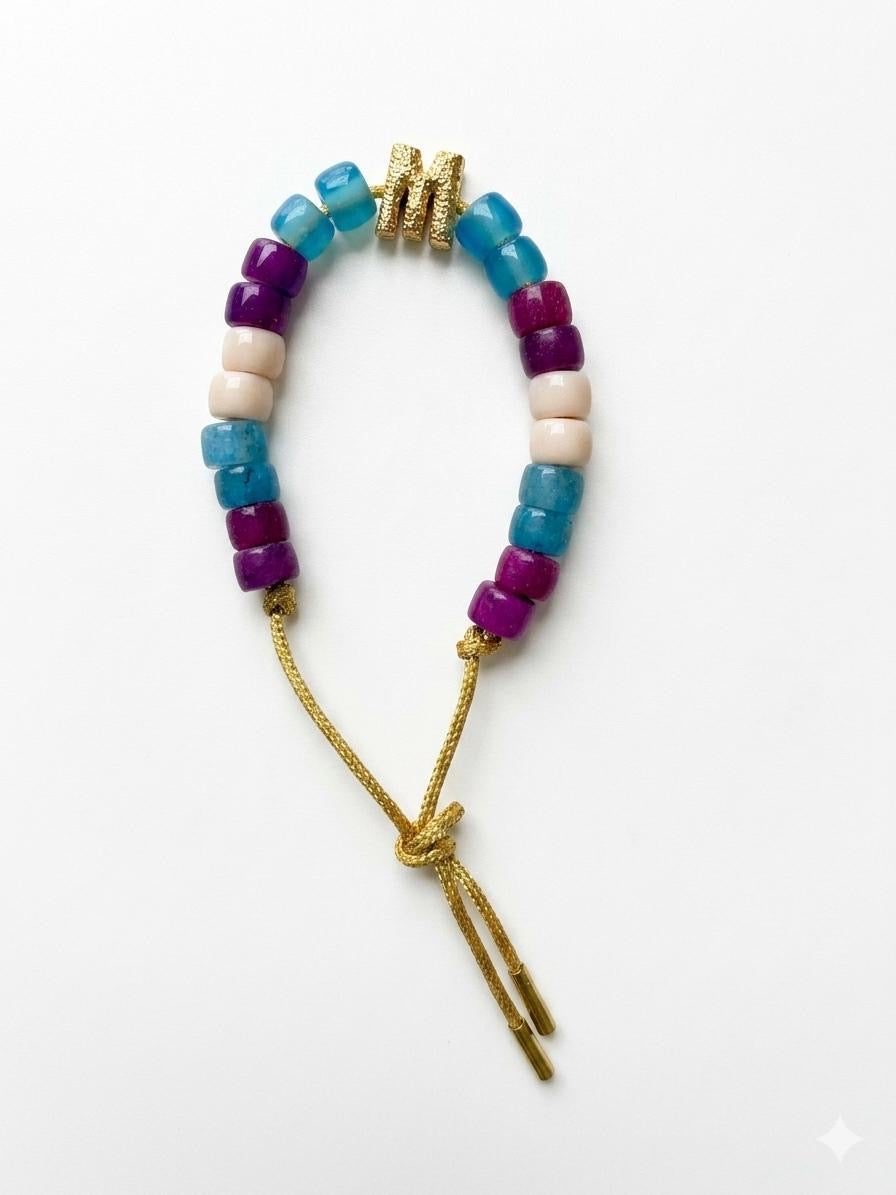Bracciale beads con iniziale