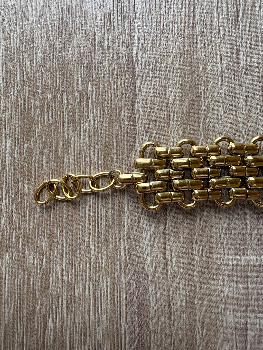 Bracciale maglia acciaio dorato