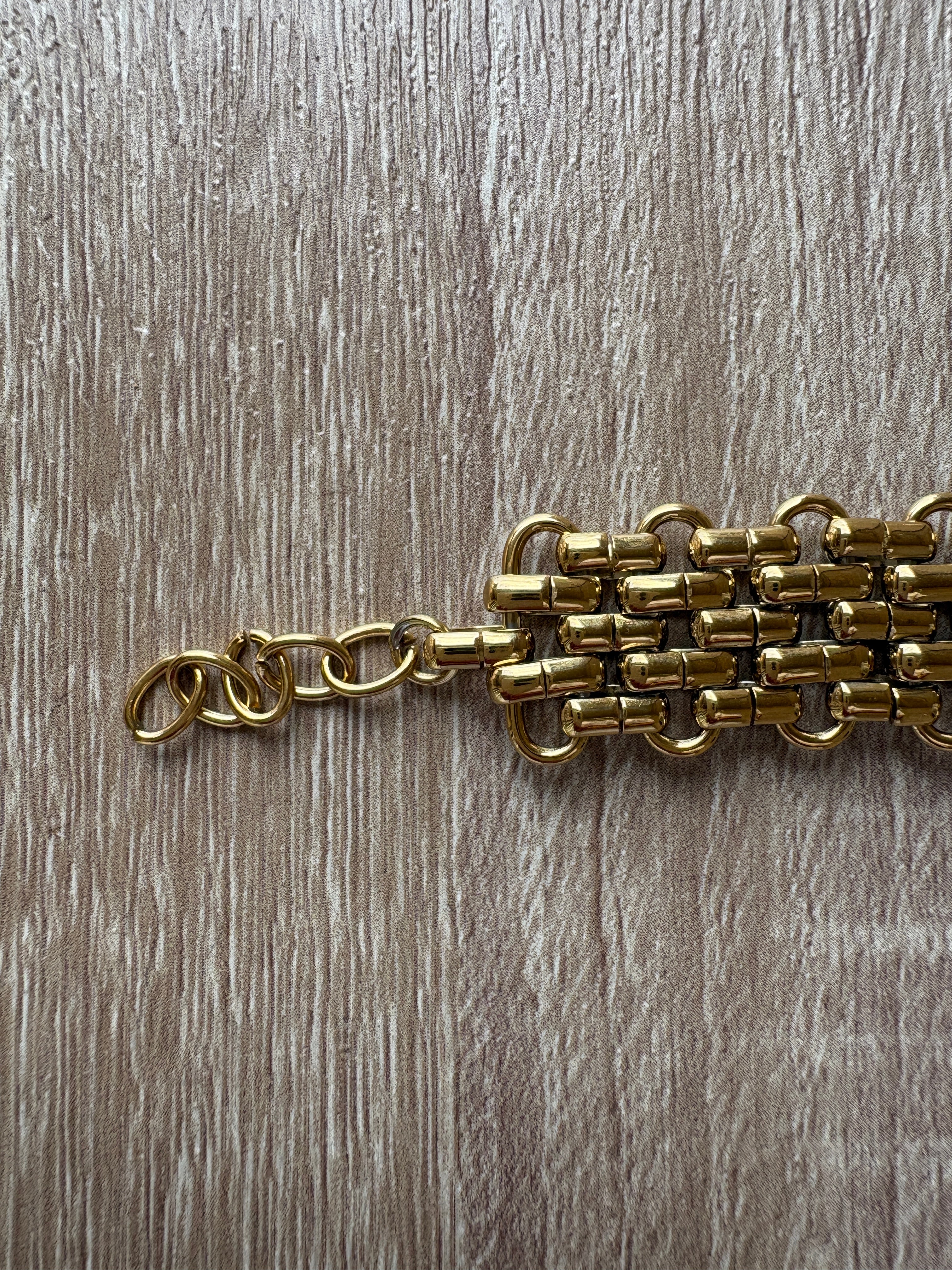 Bracciale maglia acciaio dorato