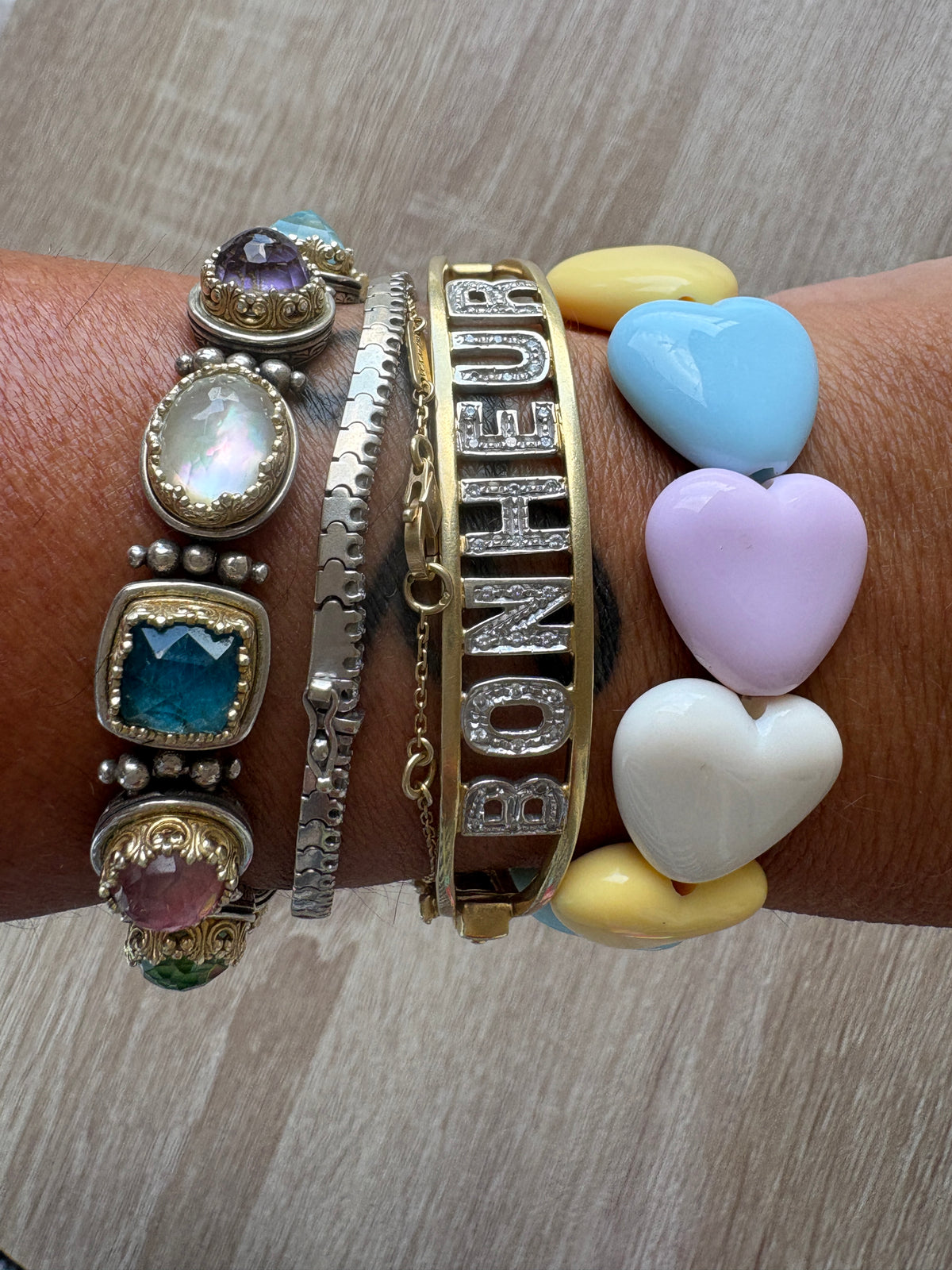Bracciale cuori maxi