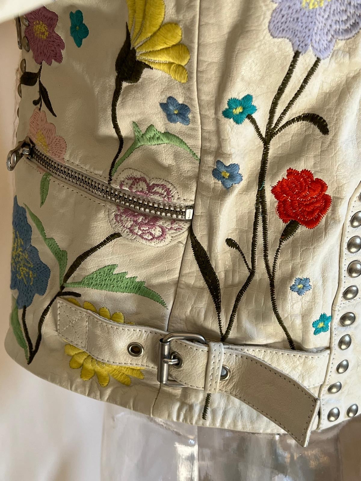Asos giacca pelle ricamata a mano