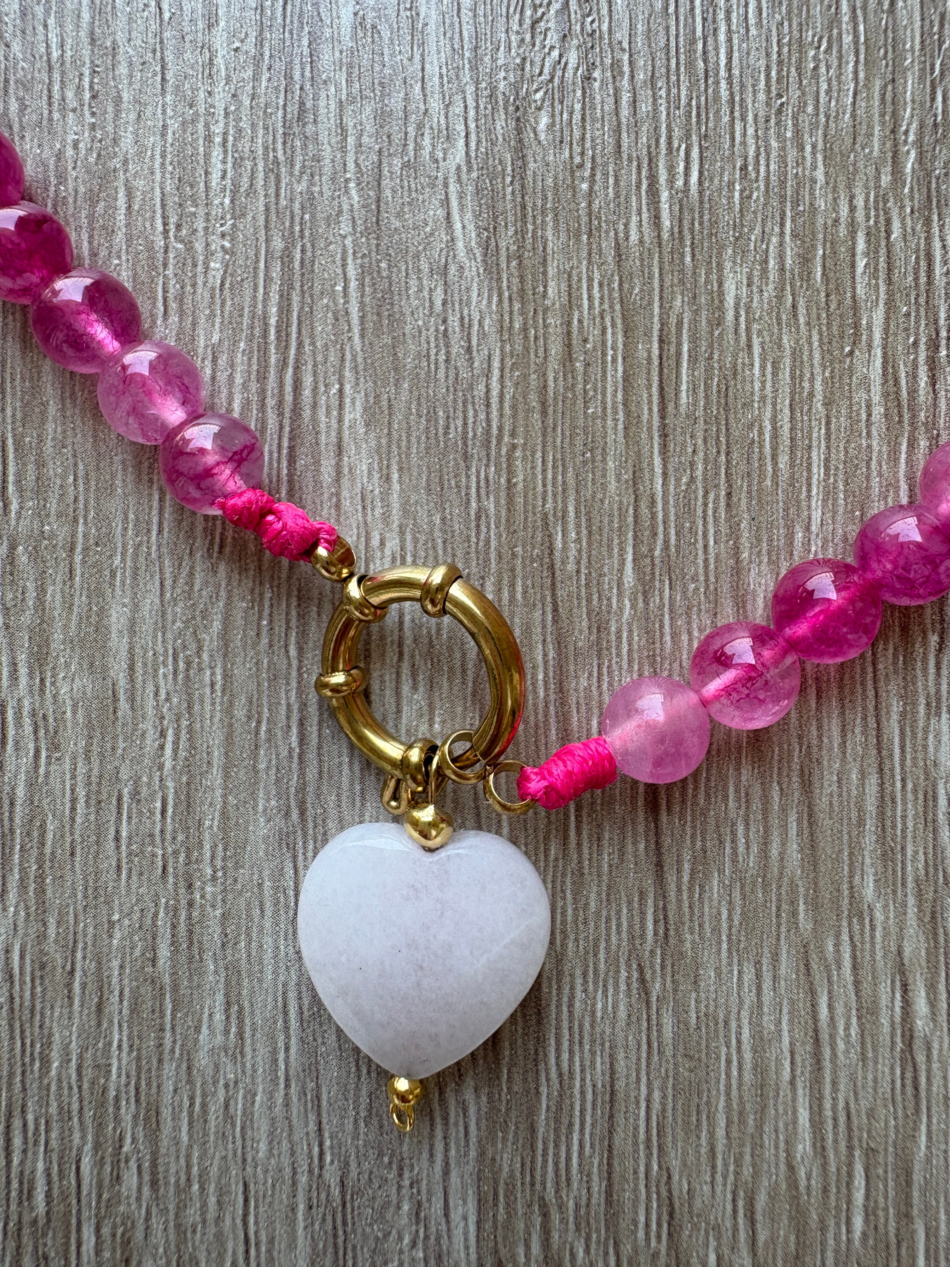 Collana Agata fucsia Heart