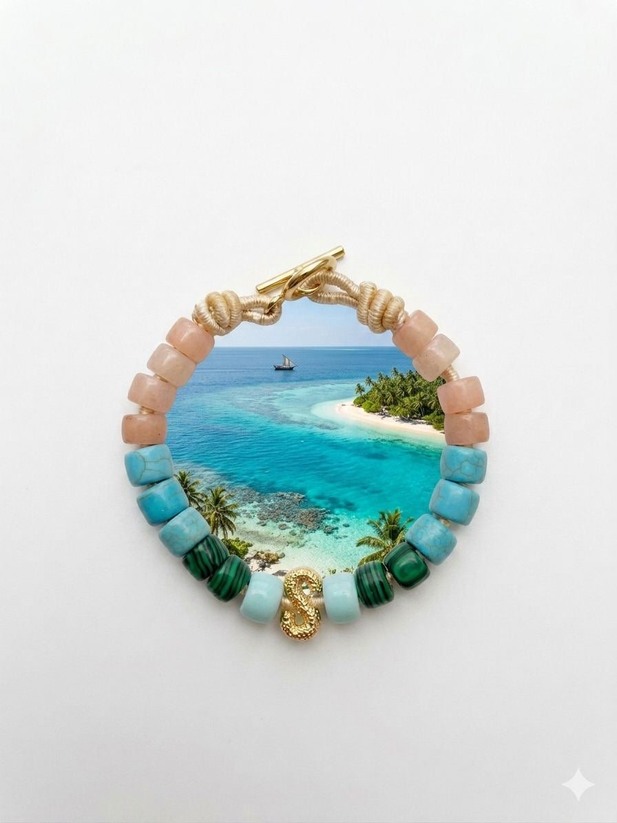 Bracciale beads  colorati con lettera