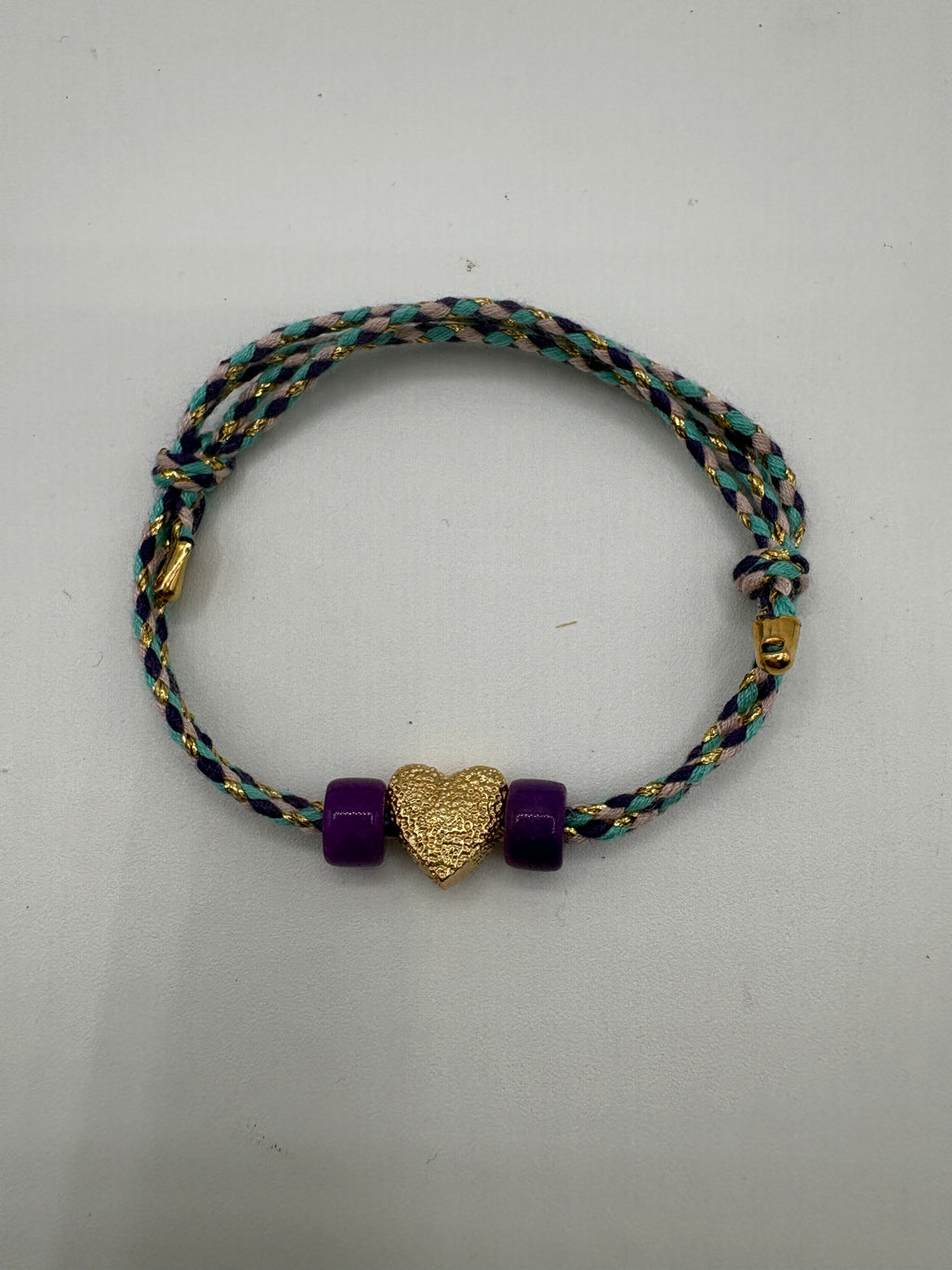 Bracciale beads con cuore dorato