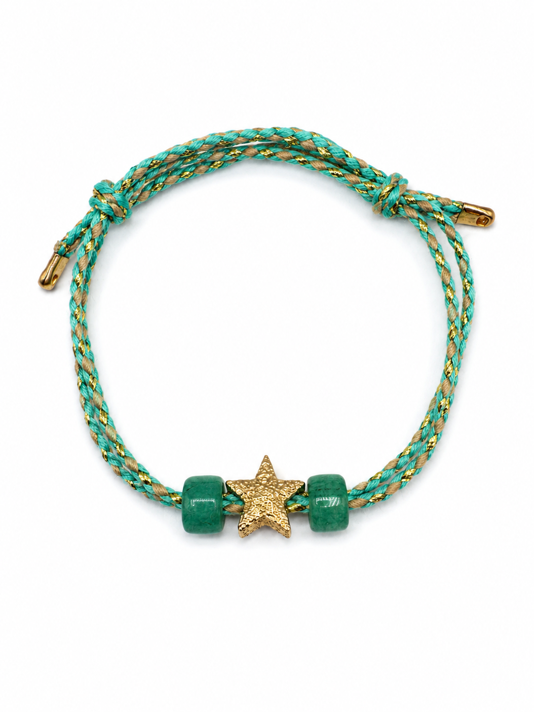 Bracciale beads colorati con stella dorata