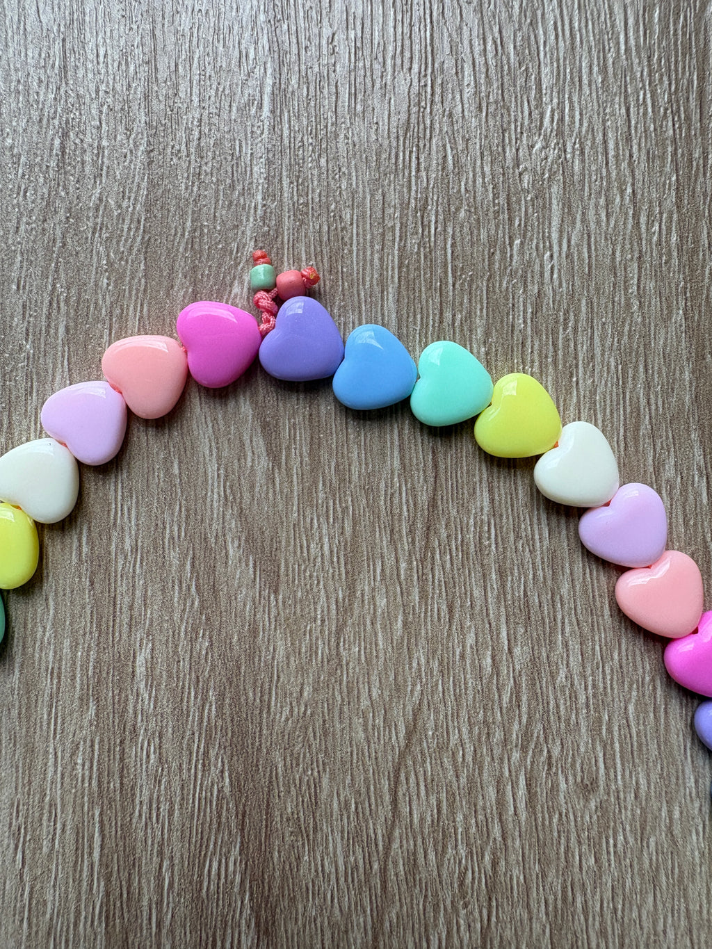 Collana lunga cuori arcobaleno