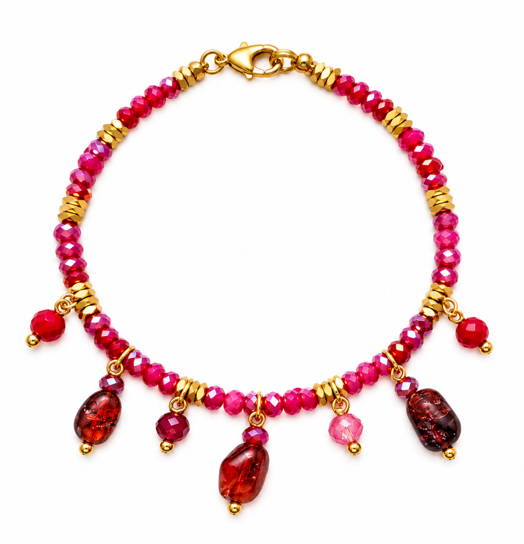 Bracciale cristalli e pietre dure