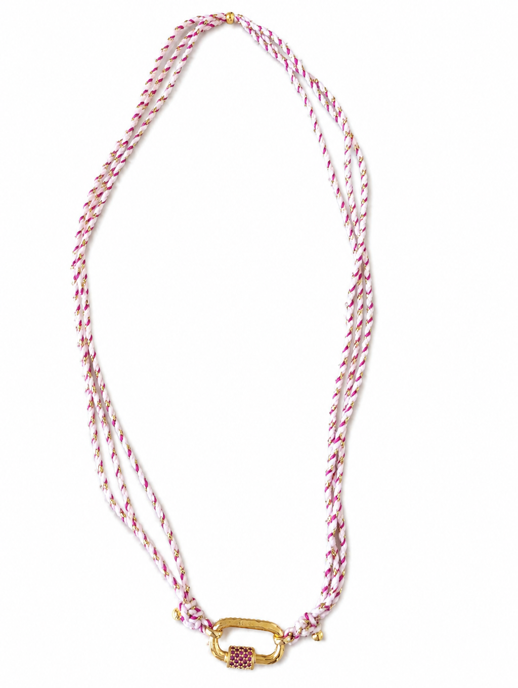 Collana con moschettone e filo colorato