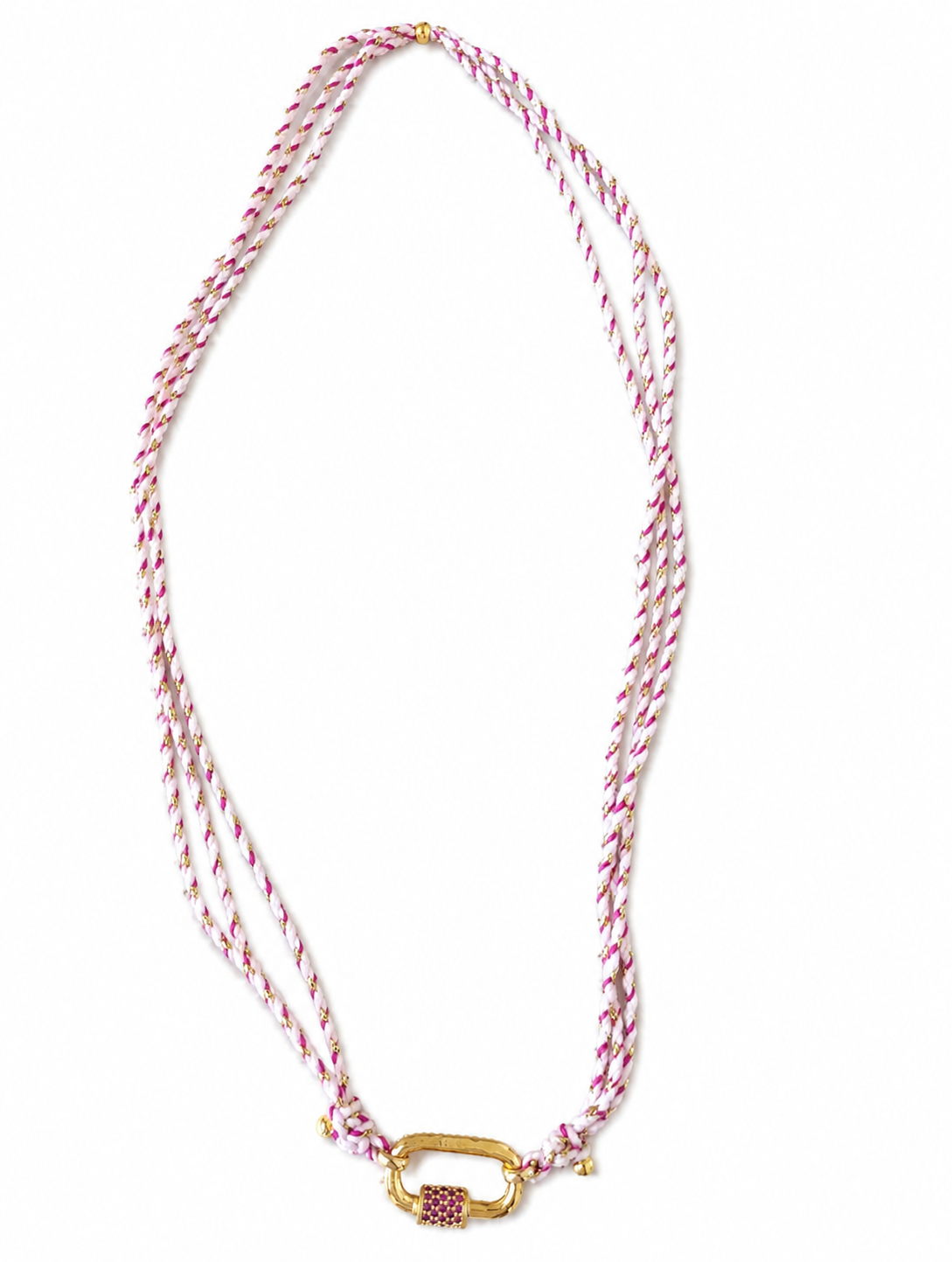 Collana con moschettone e filo colorato