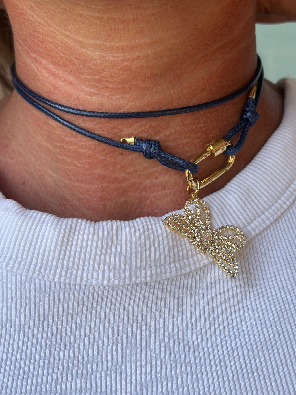 Collana moschettone butterfly