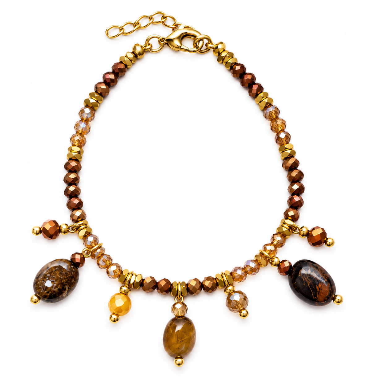 Bracciale cristalli e pietre dure