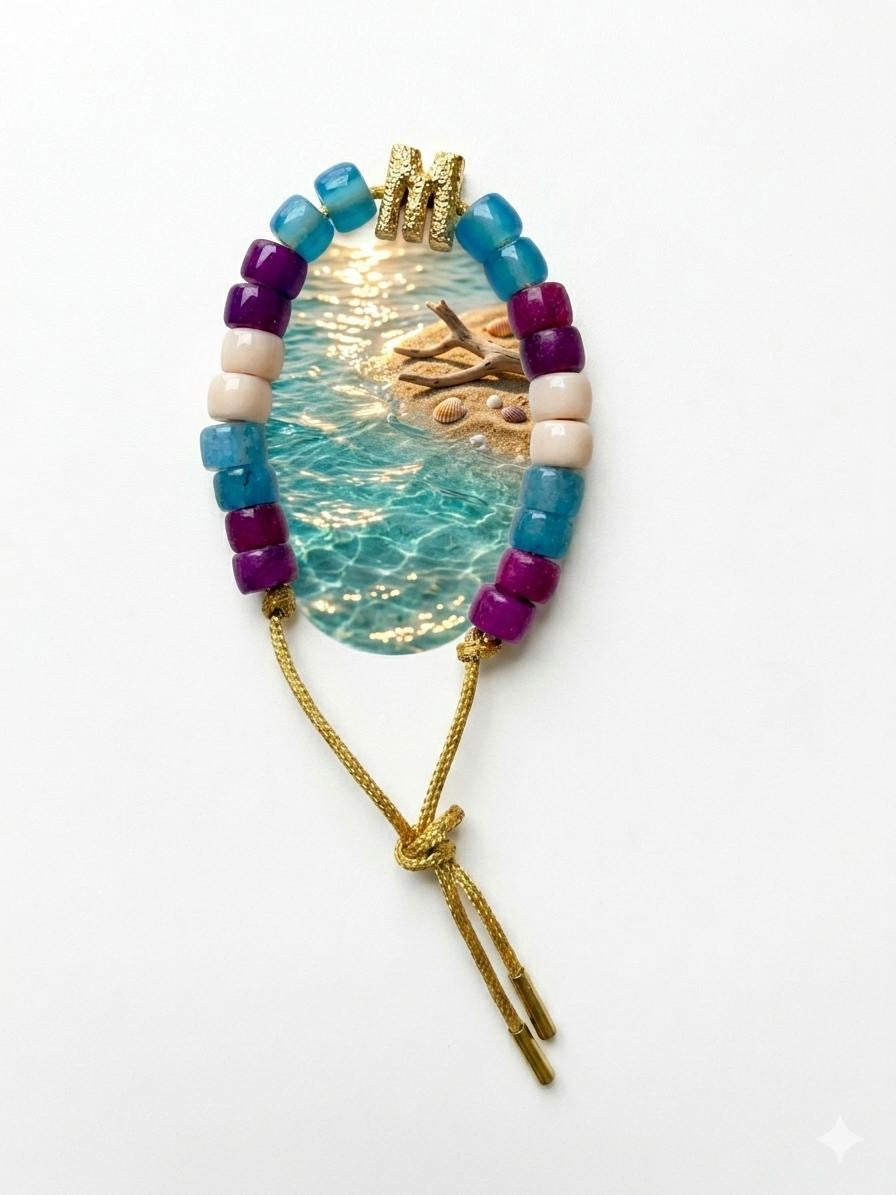 Bracciale beads con iniziale