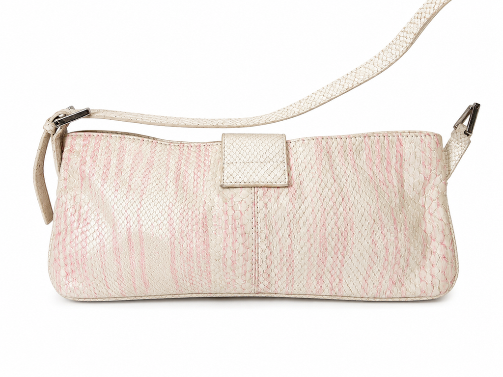 Fendi borsa a spalla in pitone sfumato