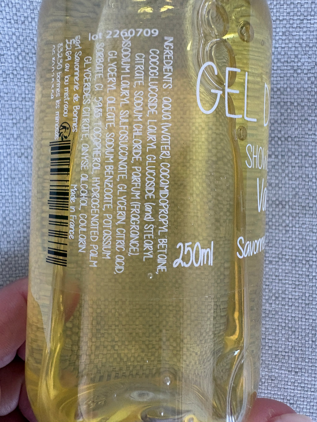 Gel doccia alla vaniglia