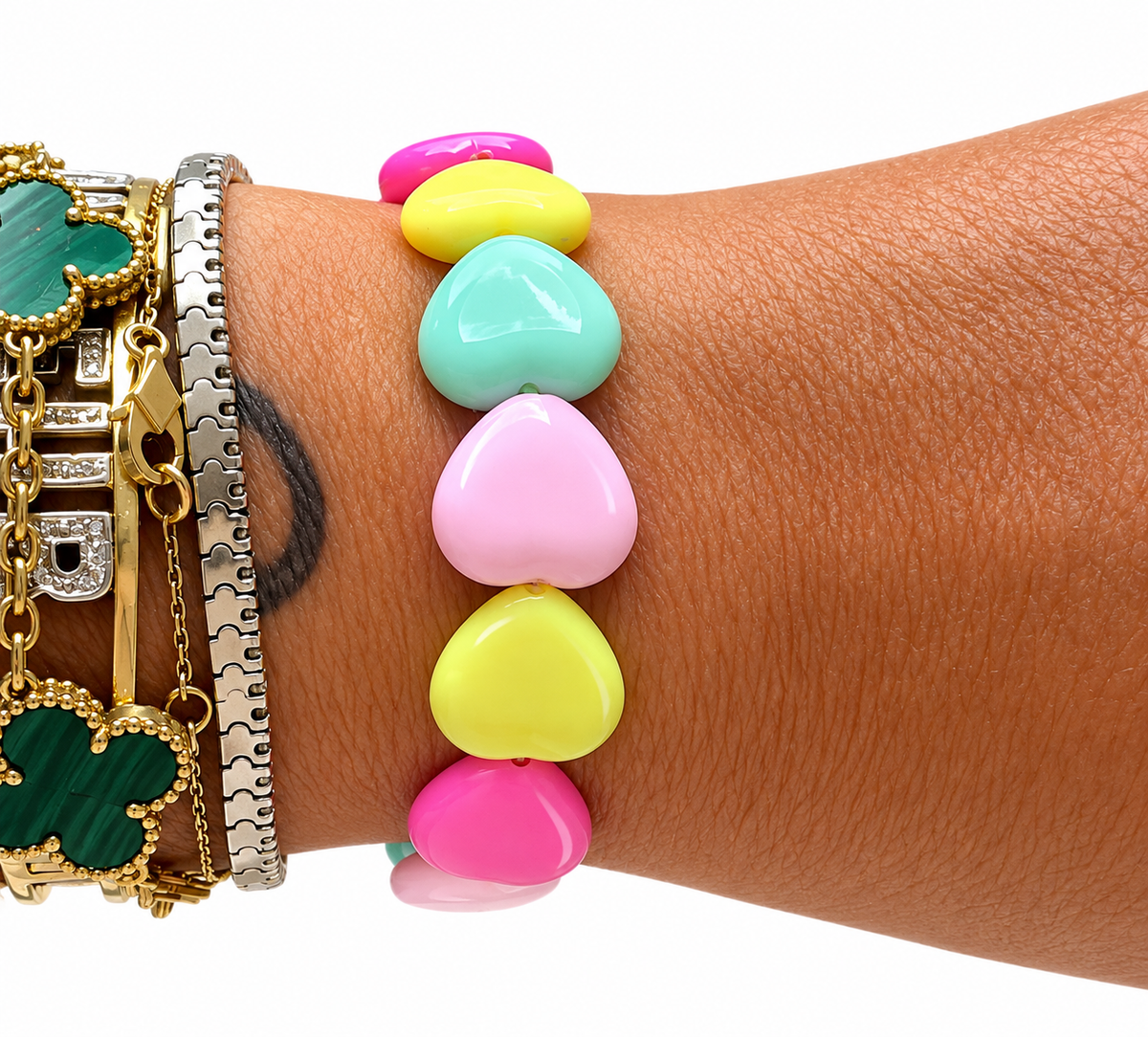 Bracciale cuori resina new colours