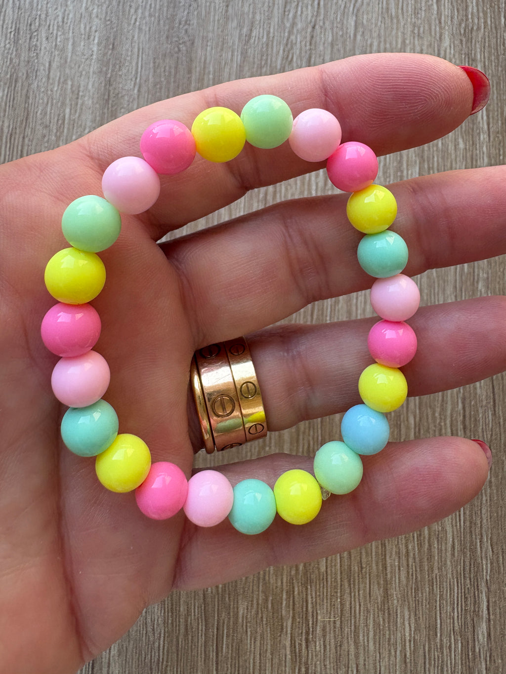 Bracciale sfere perline pastello
