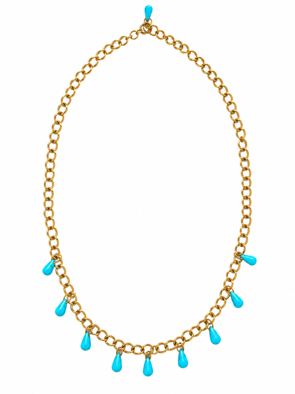 Collana in acciaio e turchesi
