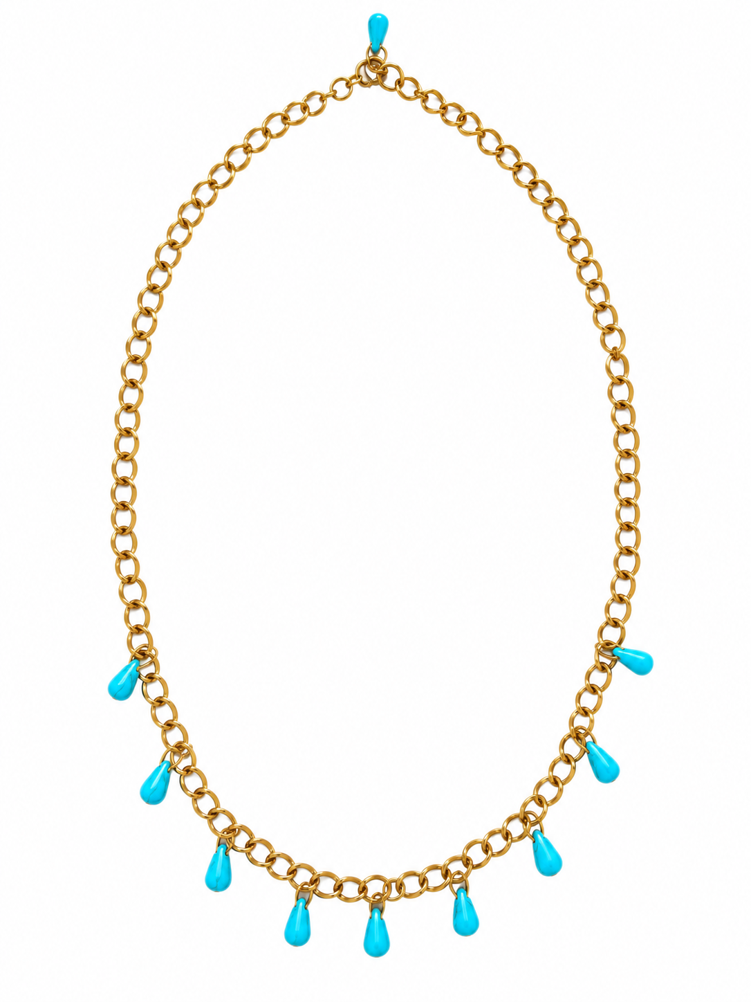 Collana in acciaio e turchesi