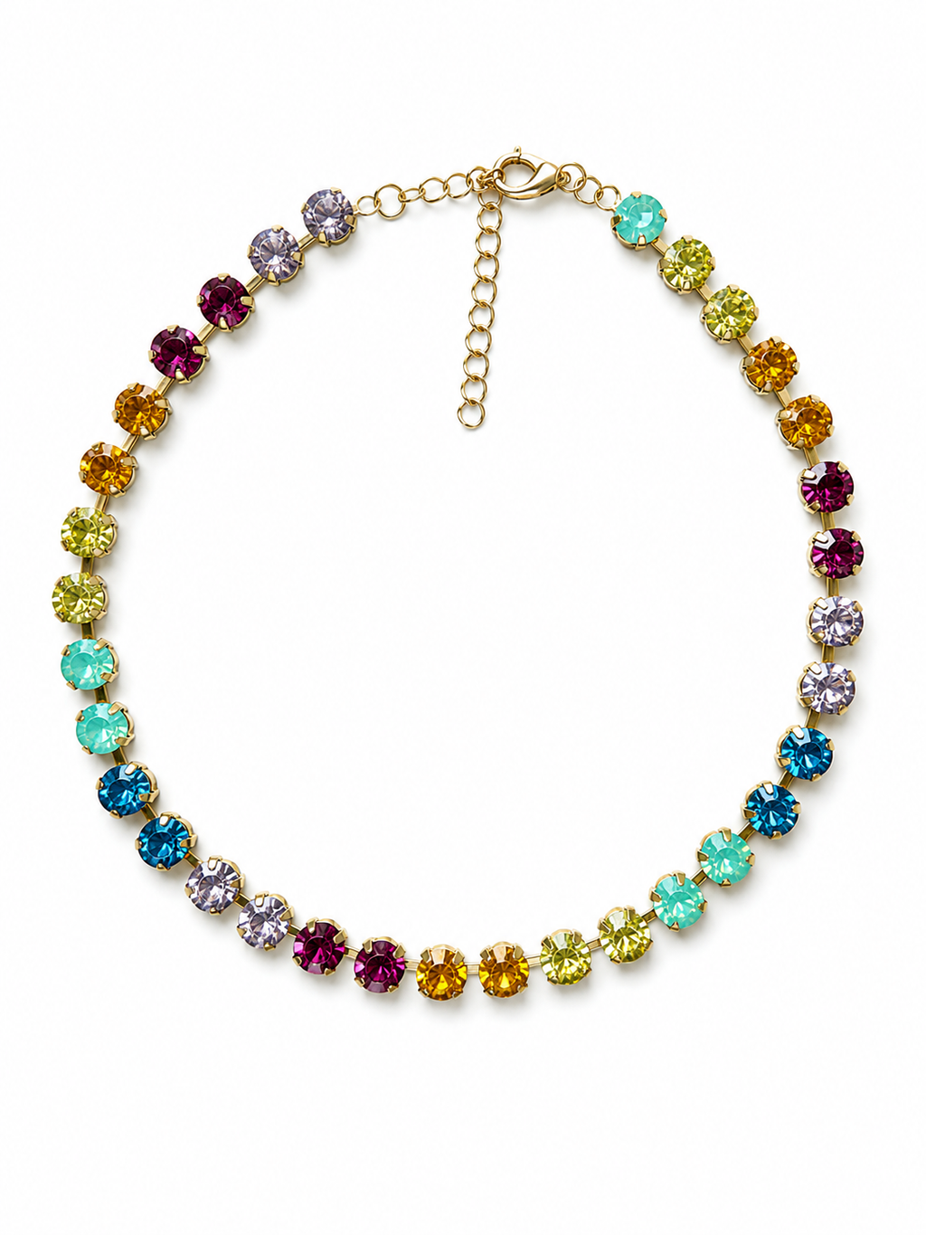 Collana tennis multicolor