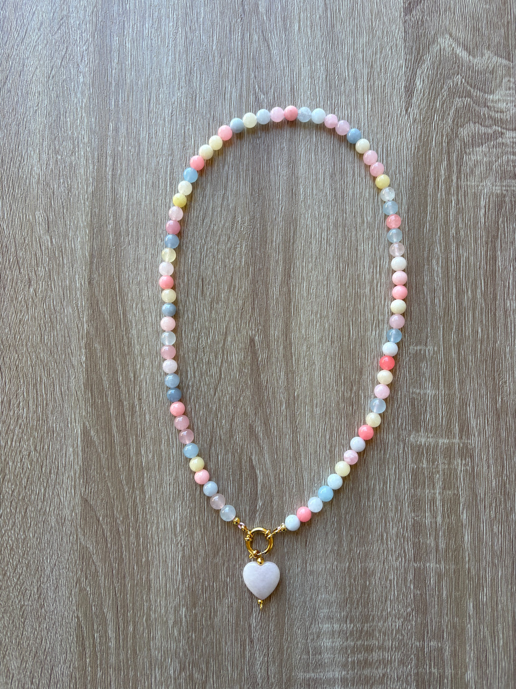 Collana quarzo rosa e Agata colorata