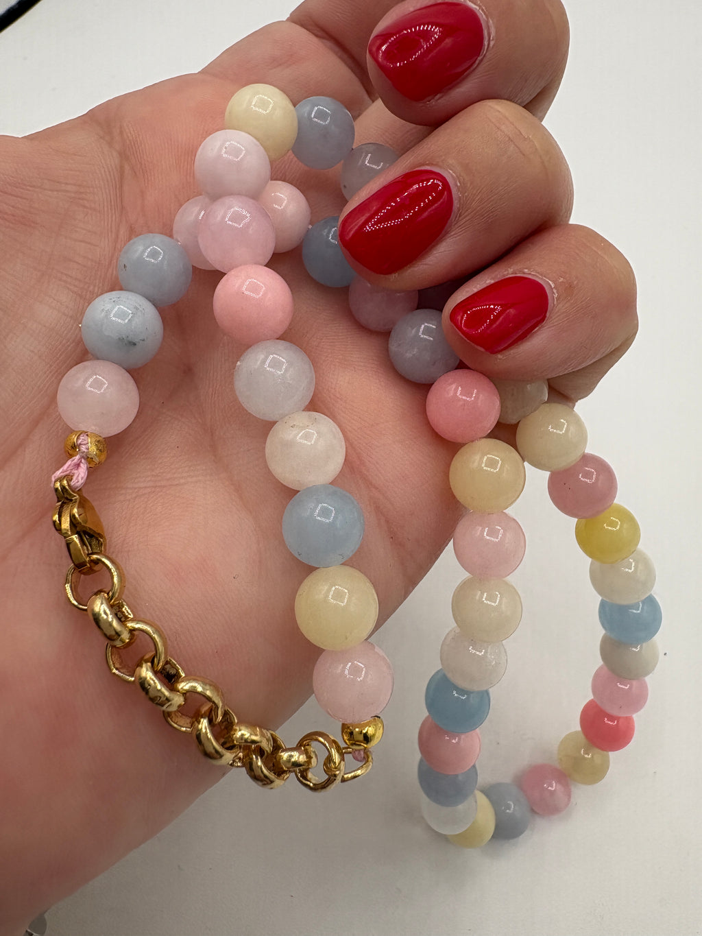 Collana quarzo rosa e Agata colorata multicolor