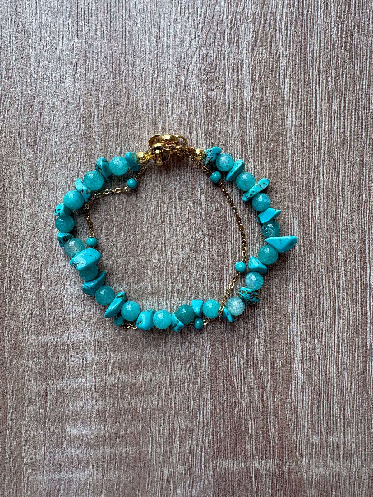 Bracciale doppio turchese