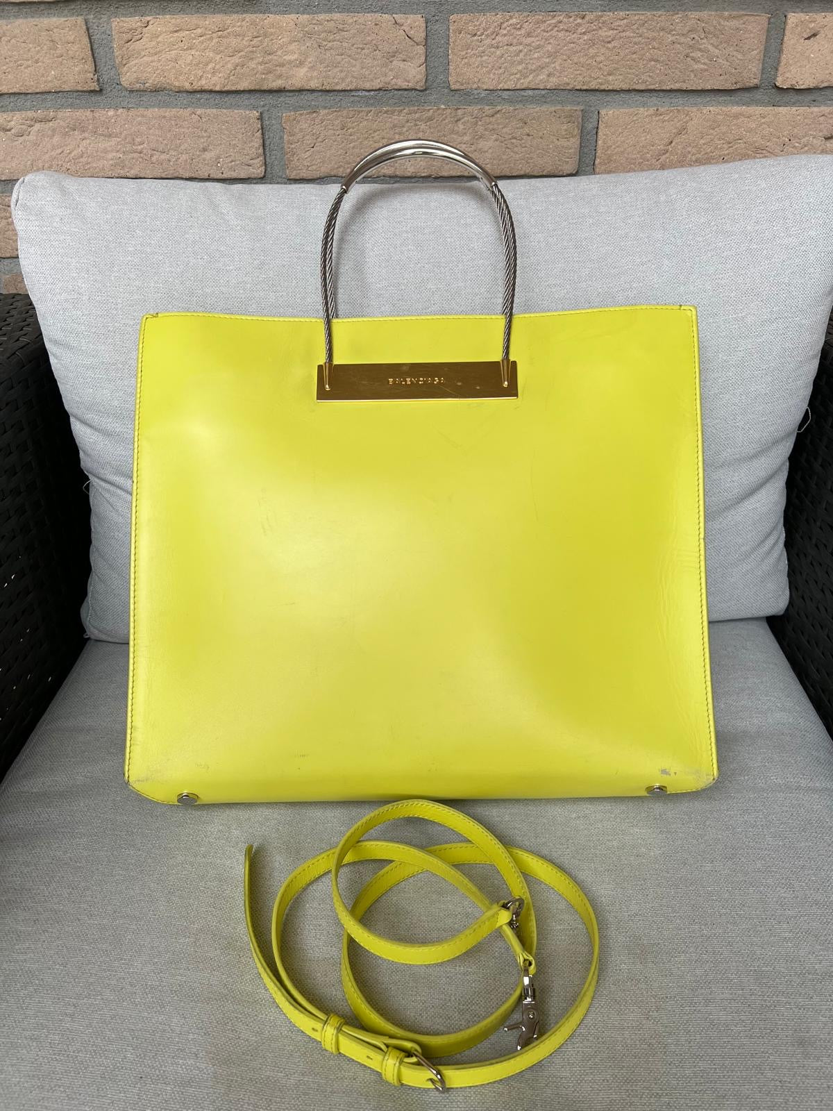 Balenciaga cable tote yellow