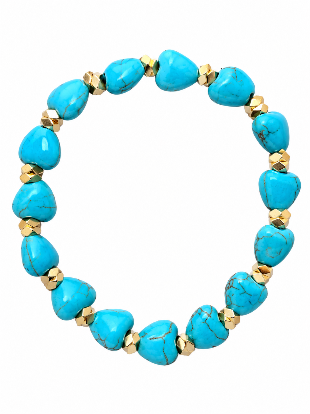 Bracciale cuori turchesi