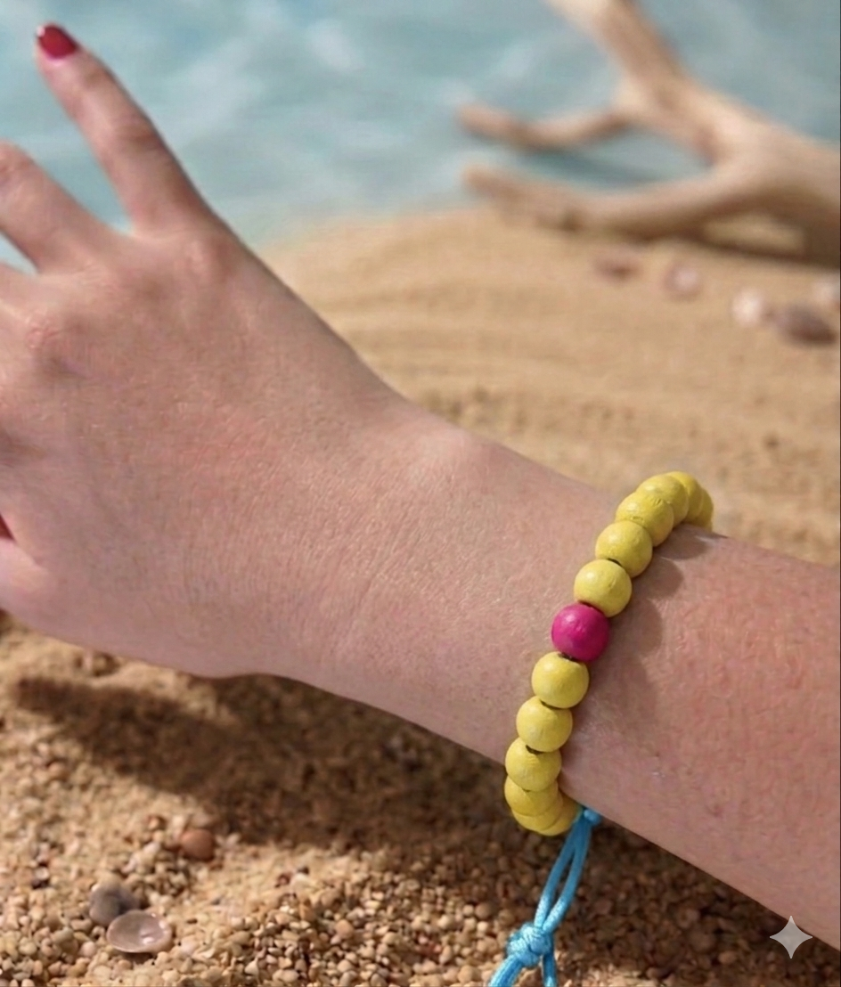Bracciale sfere legno