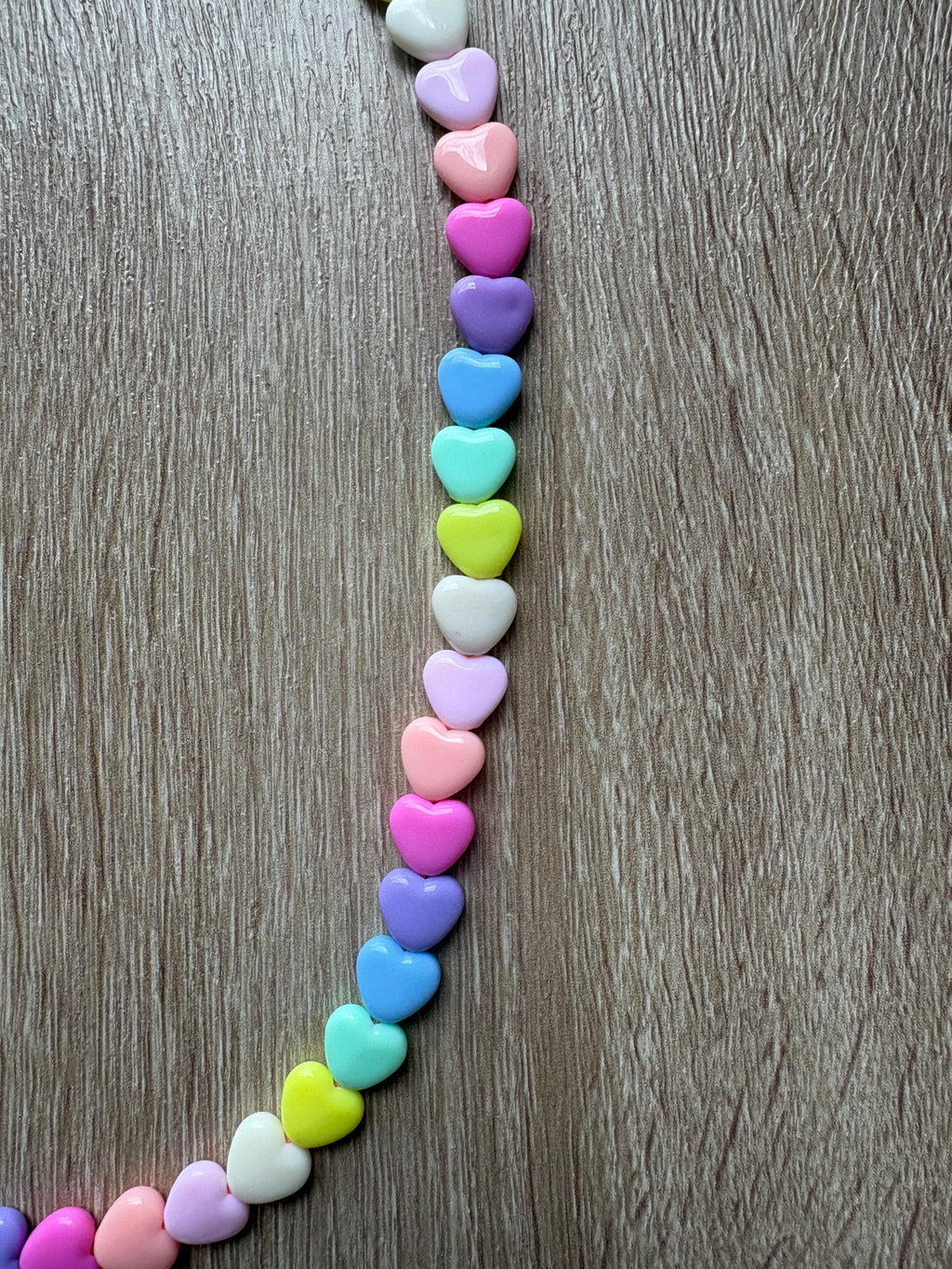 Collana lunga cuori arcobaleno