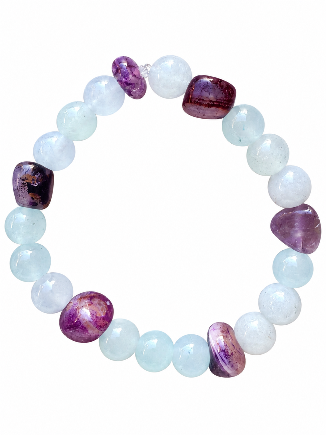 Bracciale calcedonio e ametista