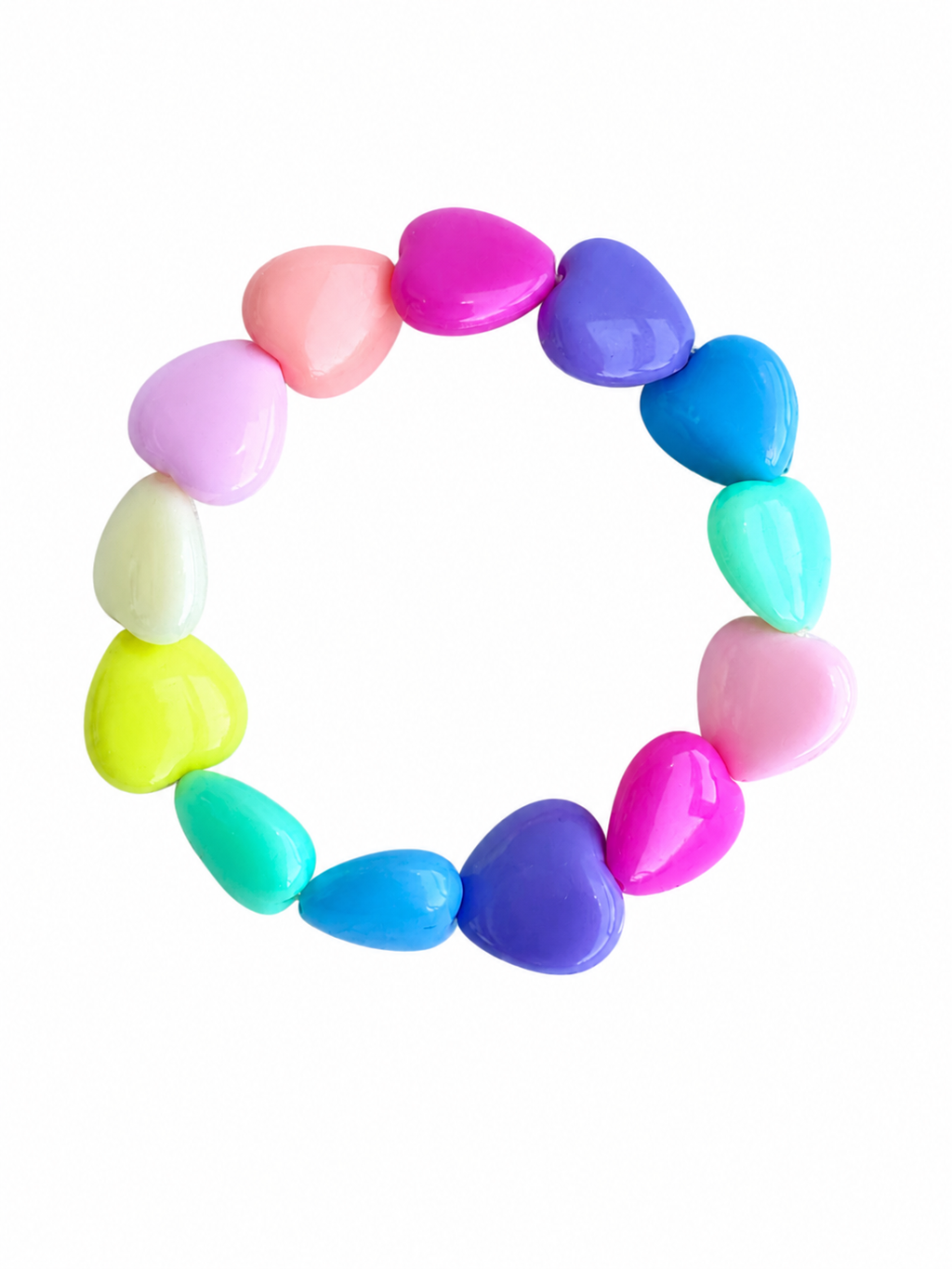Bracciale cuori resina arcobaleno