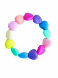 Bracciale cuori resina arcobaleno