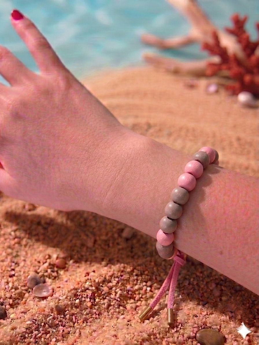 Bracciale sfere legno