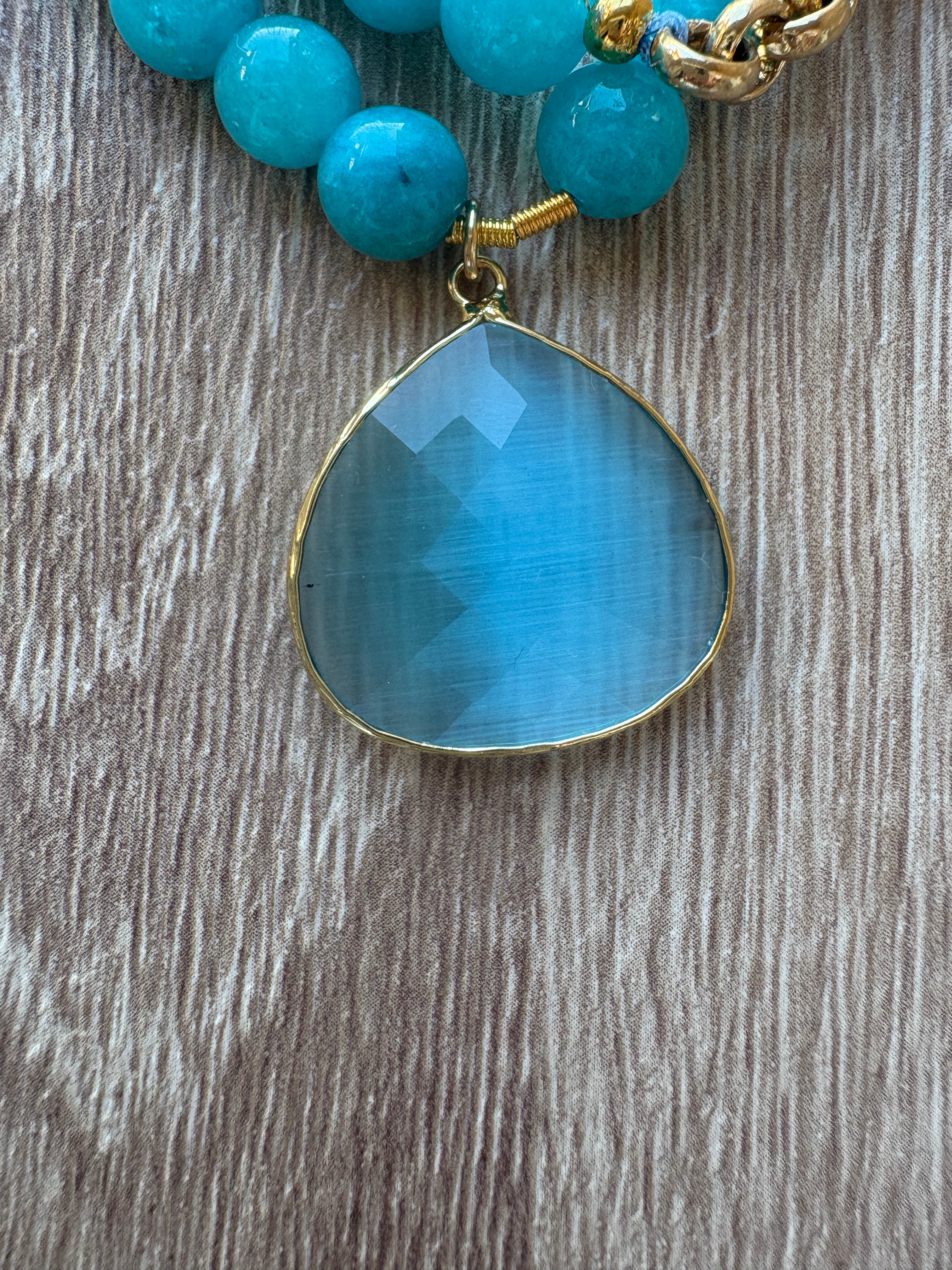 Bracciale / collana Agata azzurra