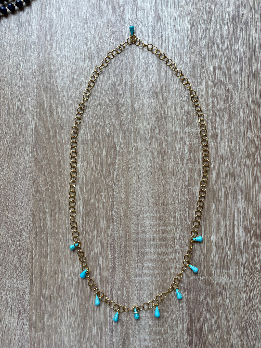 Collana in acciaio e turchesi