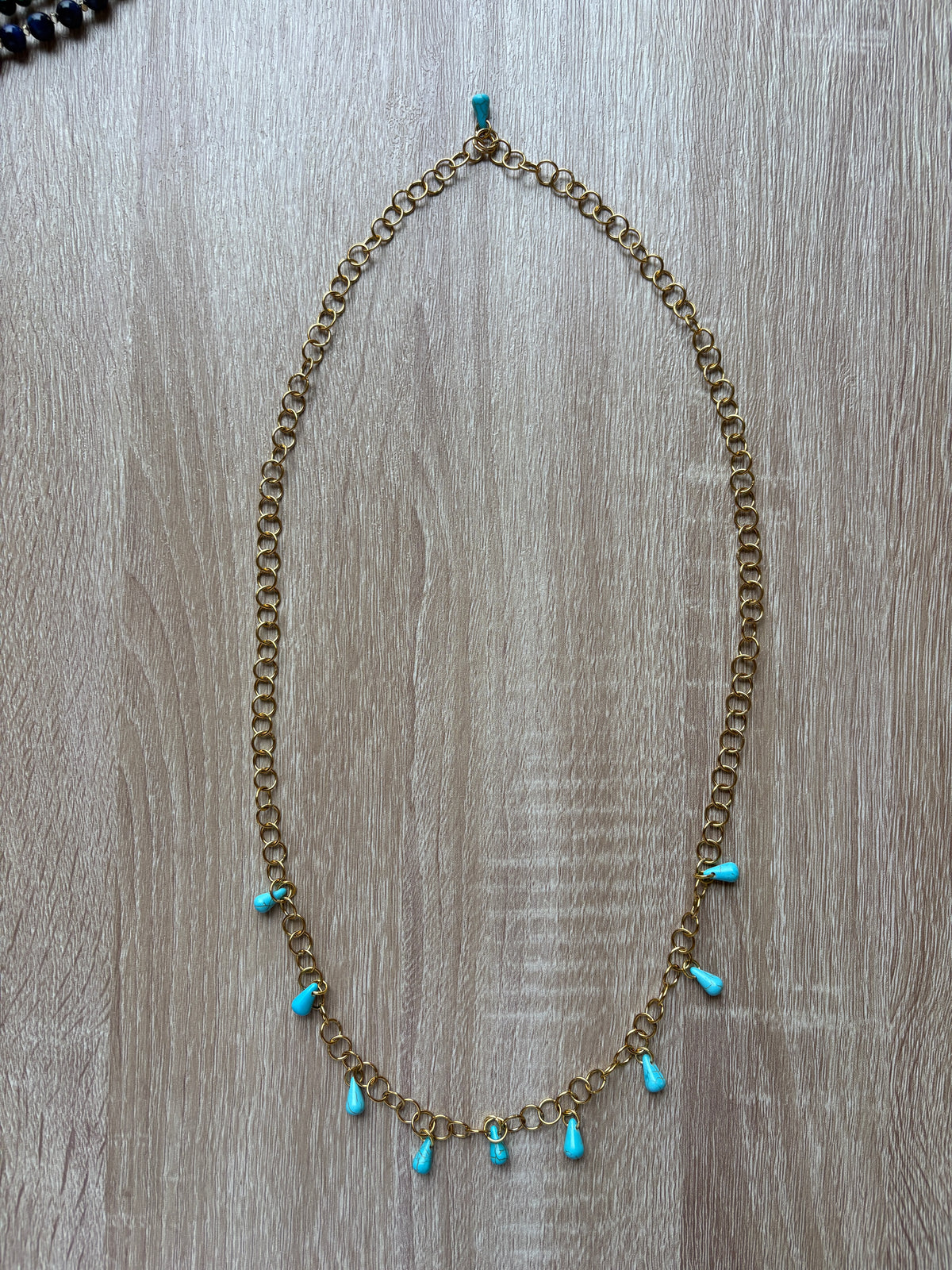 Collana in acciaio e turchesi