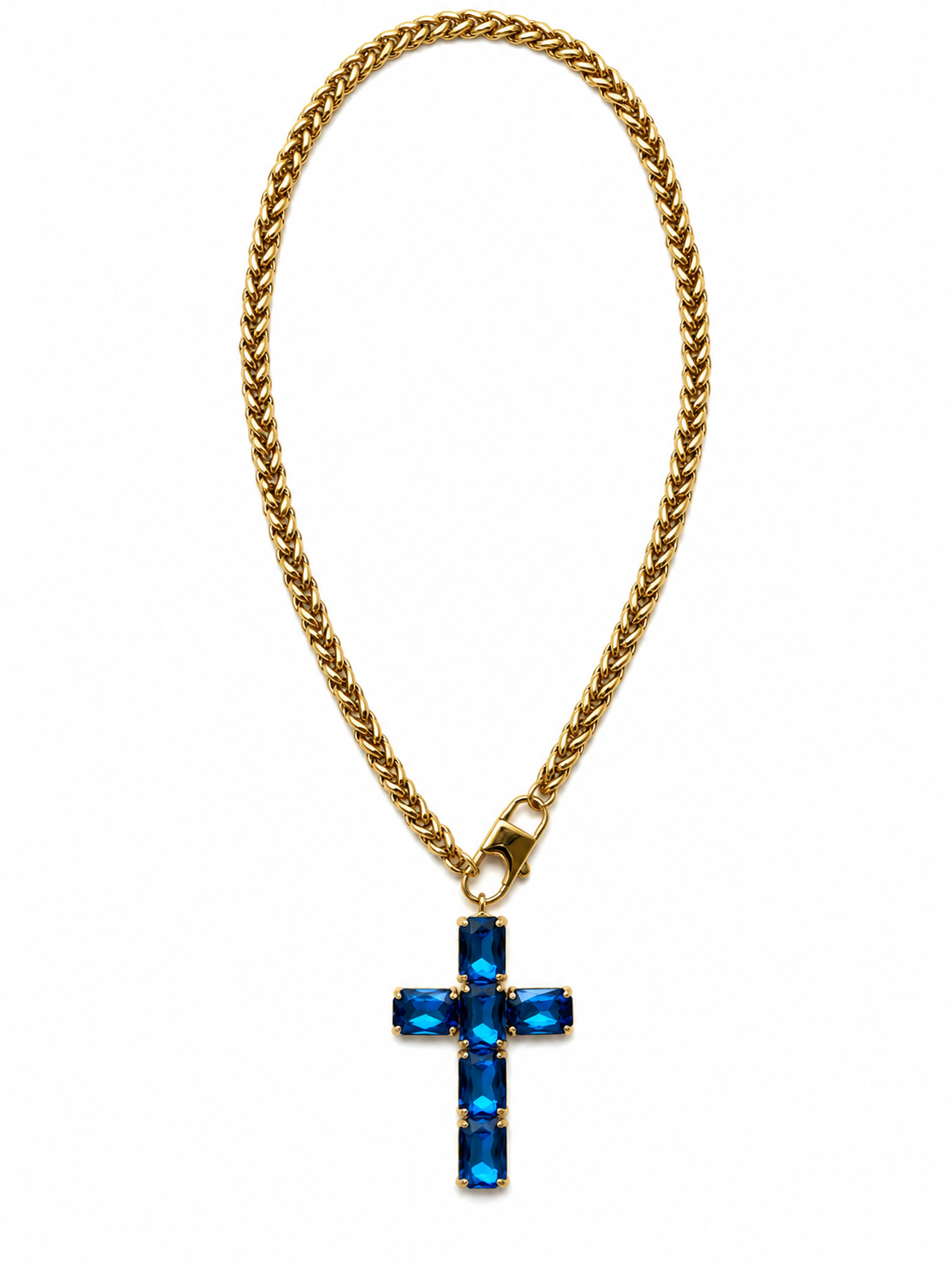 Collana in acciaio con maxi croce