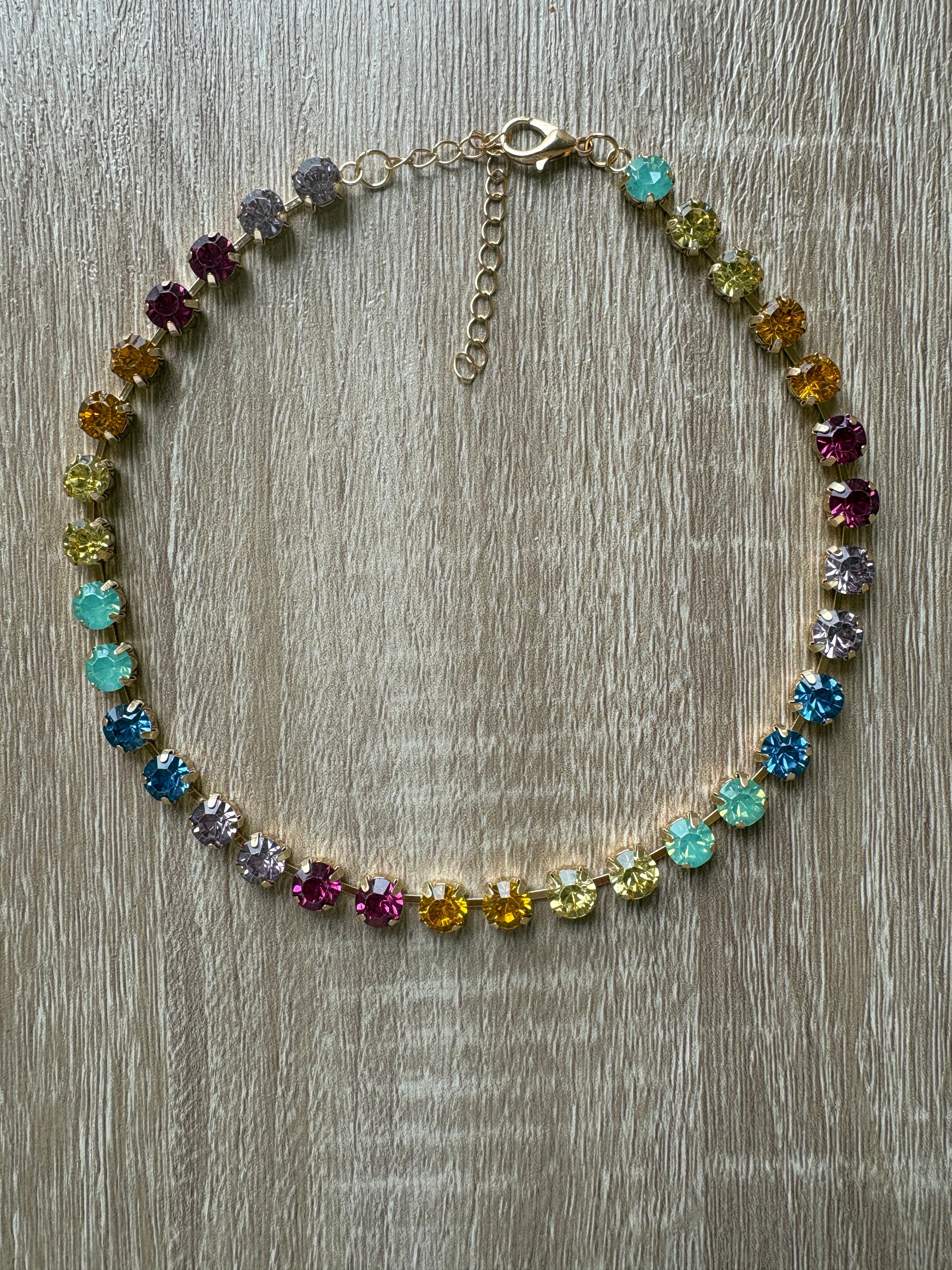 Collana tennis multicolor