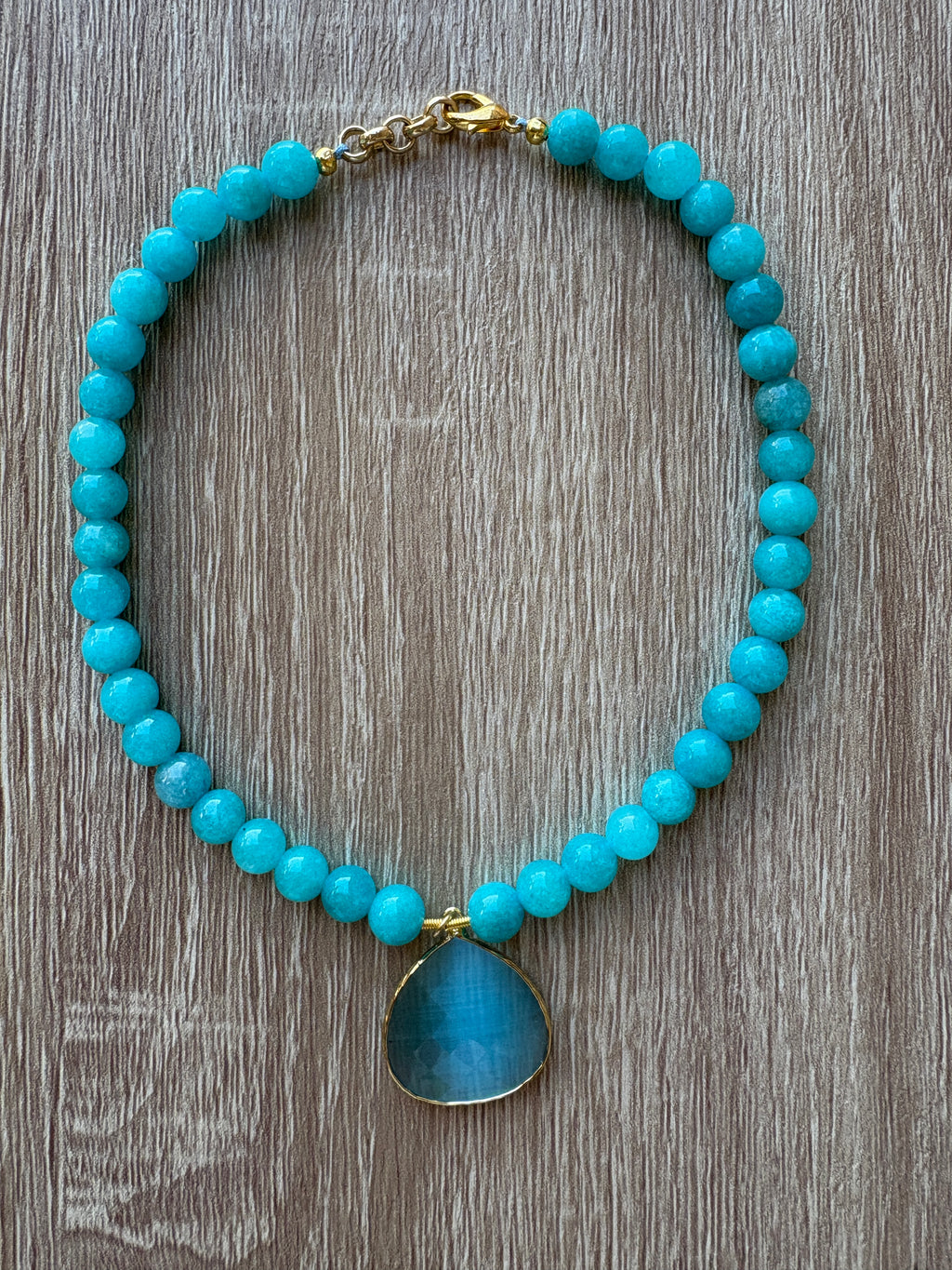 Bracciale / collana Agata azzurra