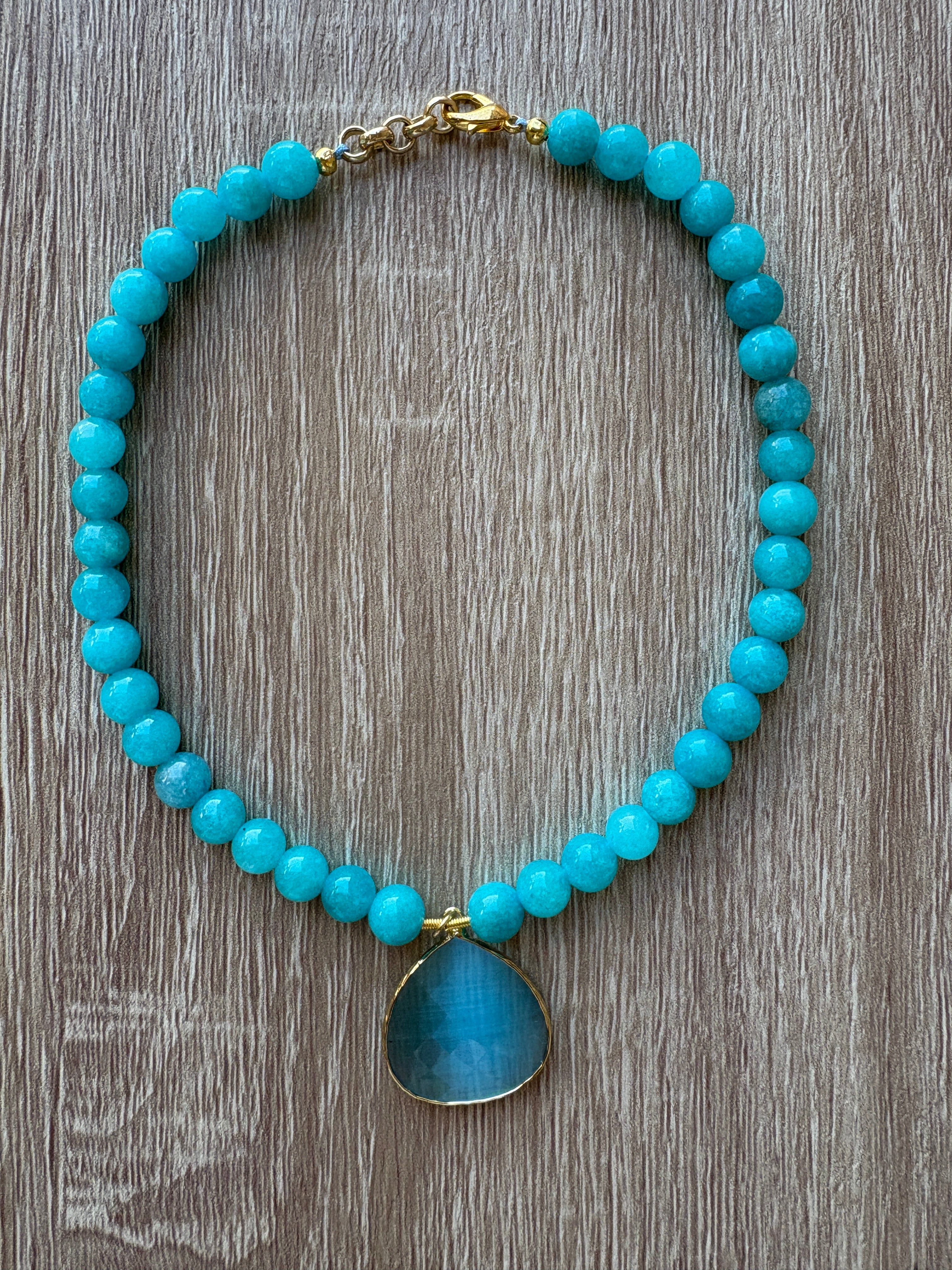 Bracciale / collana Agata azzurra