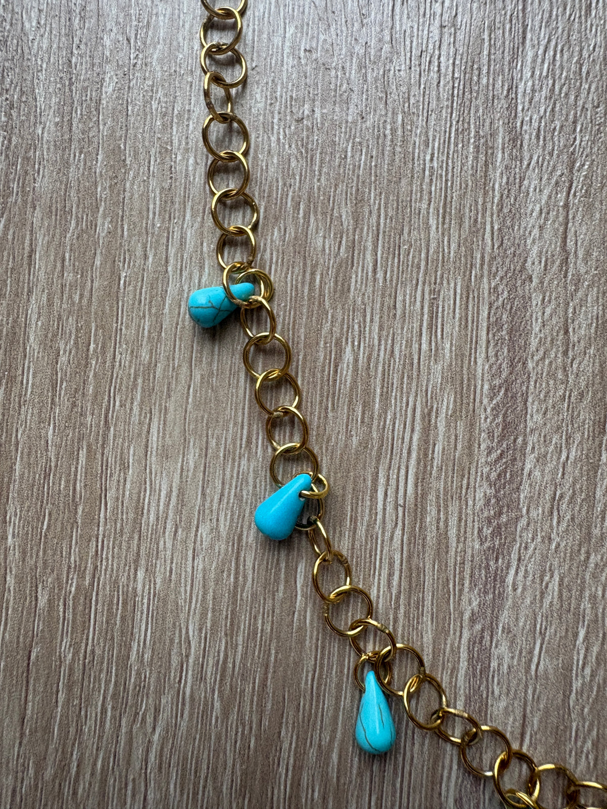 Collana in acciaio e turchesi