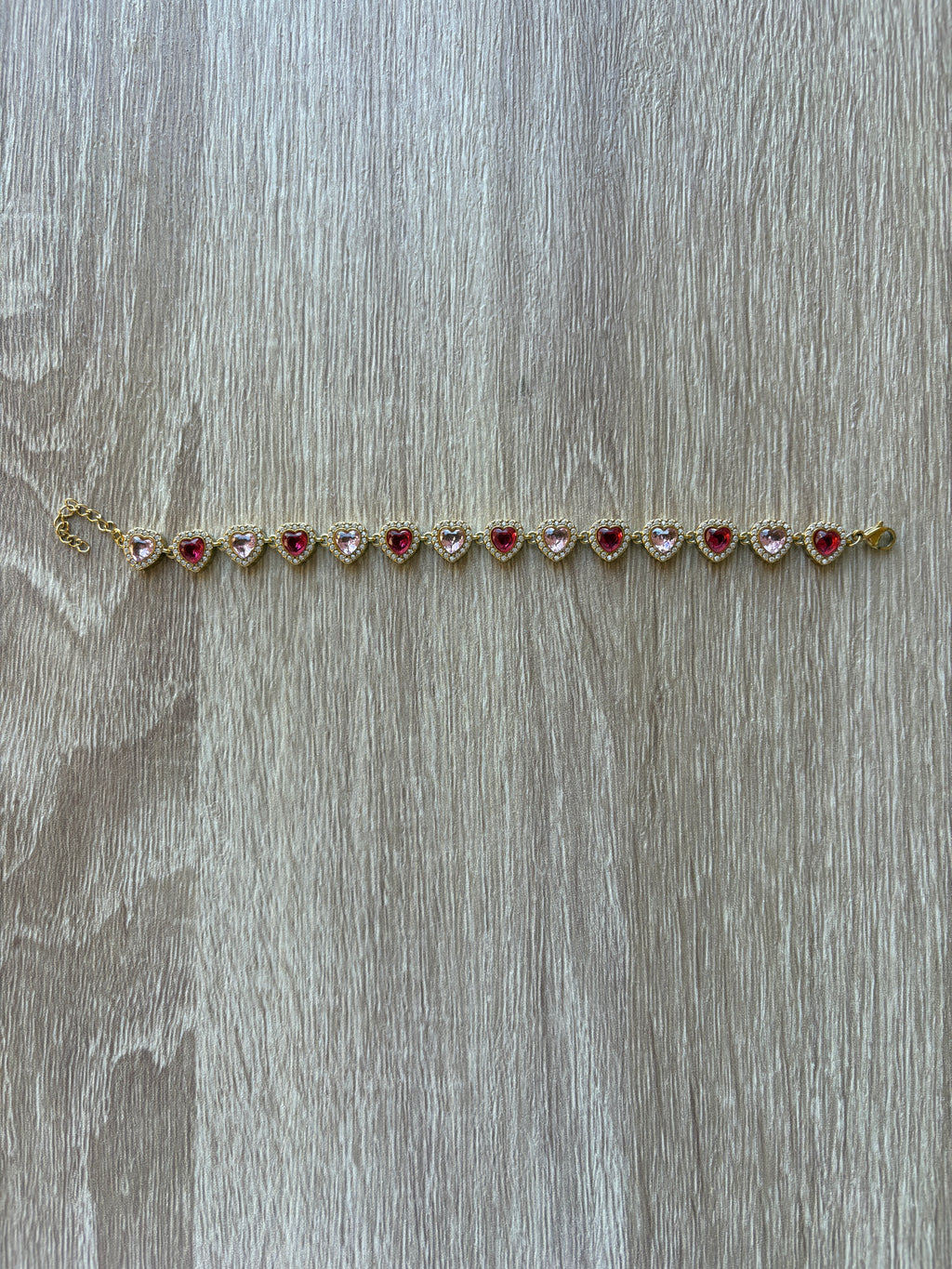 Bracciale cuori pinik & red