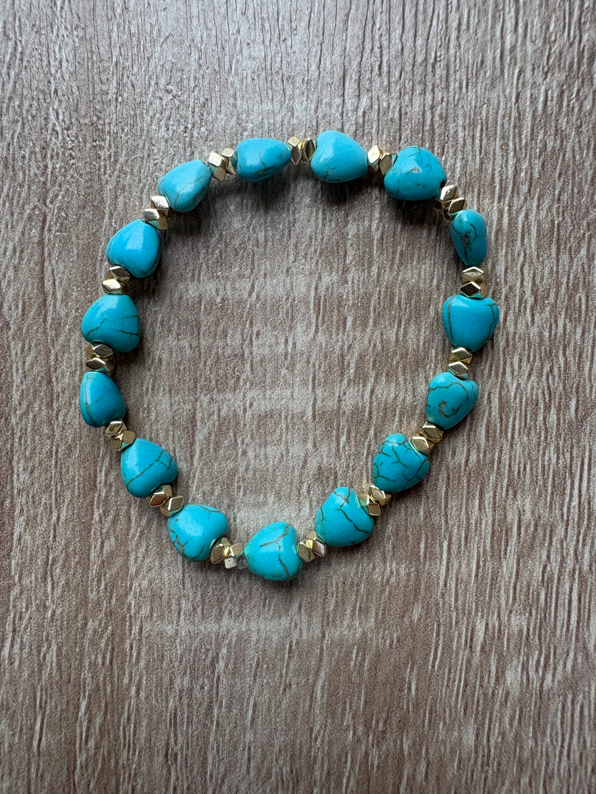 Bracciale cuori turchesi