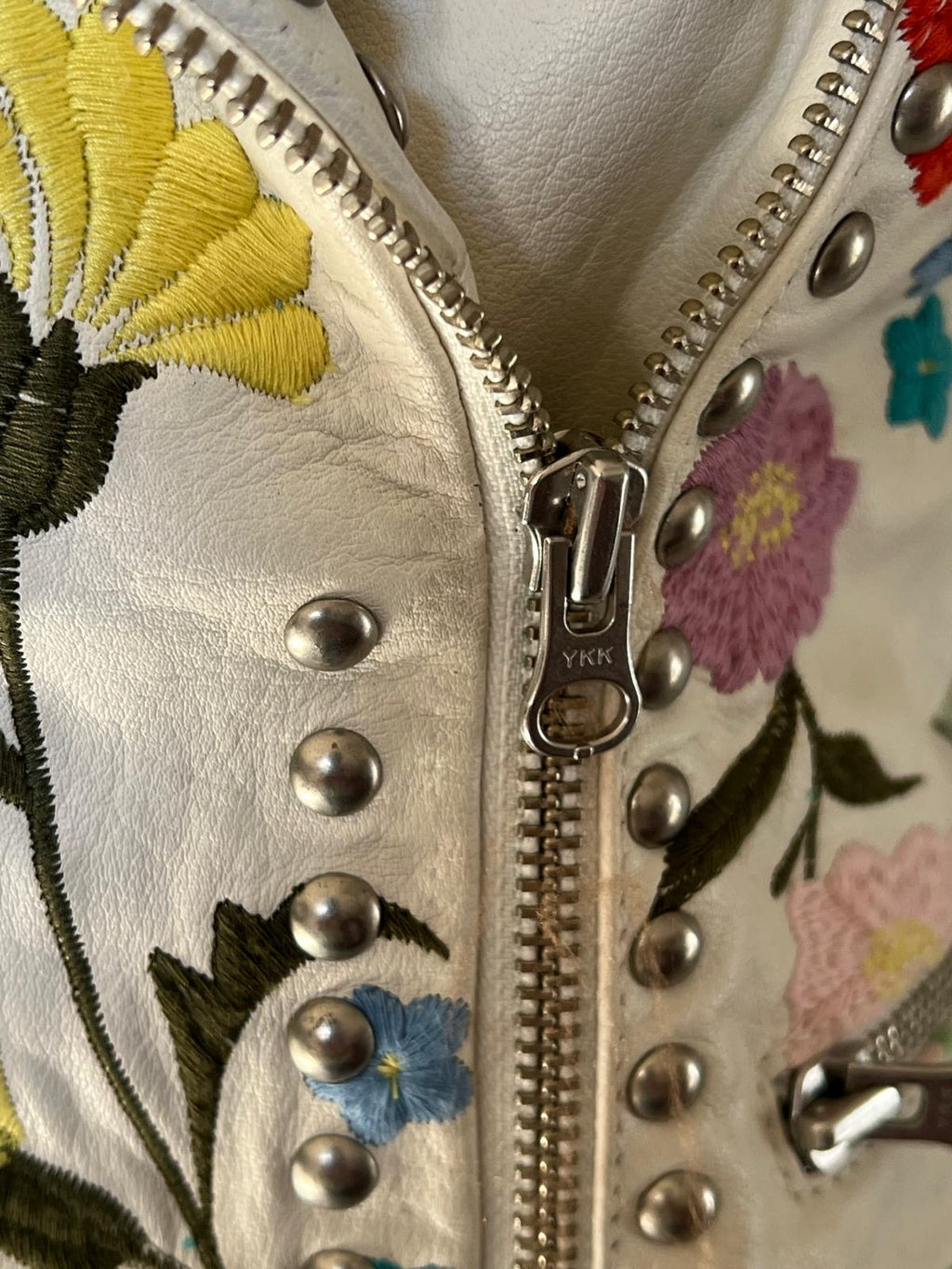 Asos giacca pelle ricamata a mano