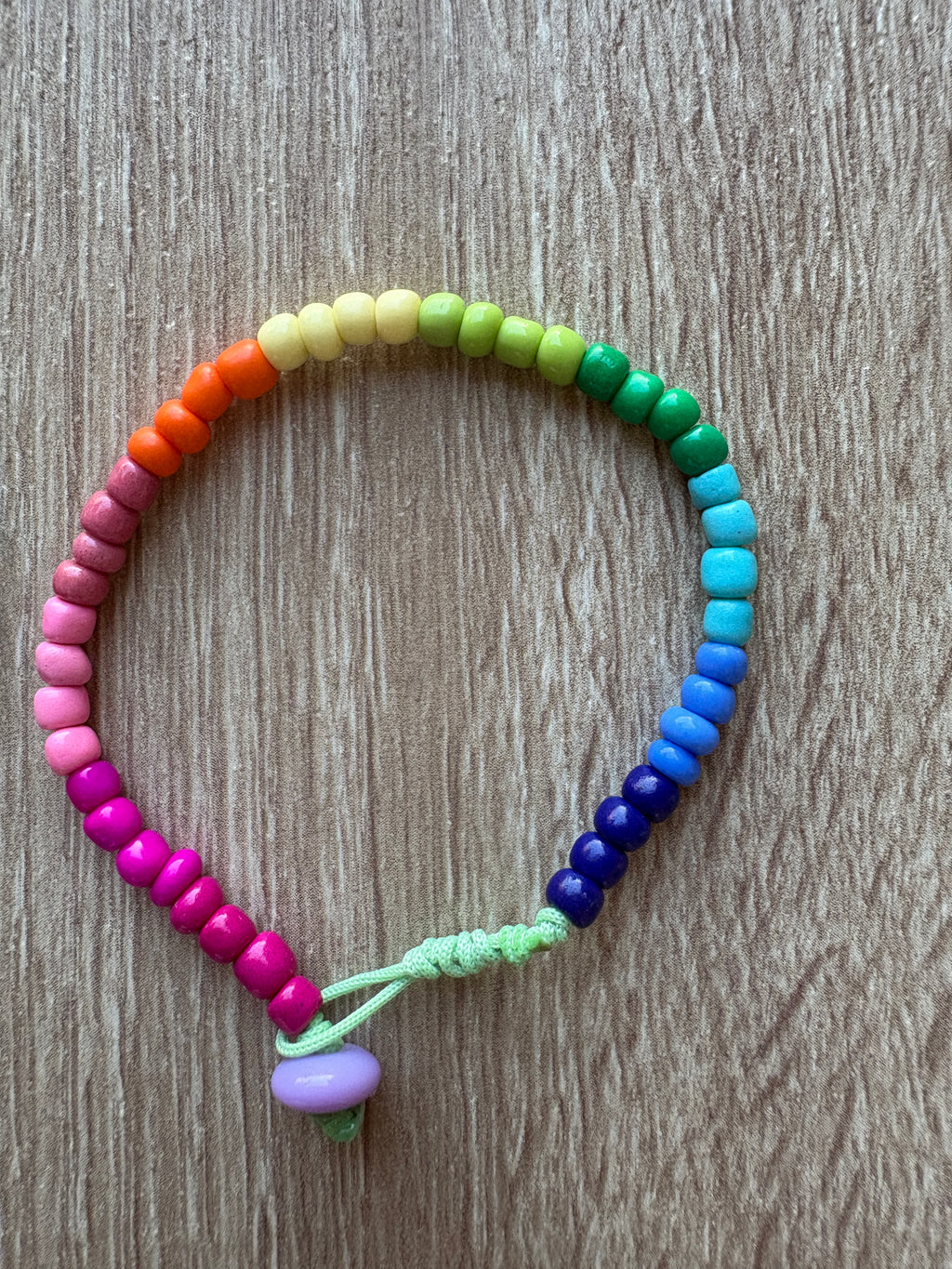 Tris bracciali perline arcobaleno
