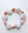 Bracciale Heart quarzo rosa e resina