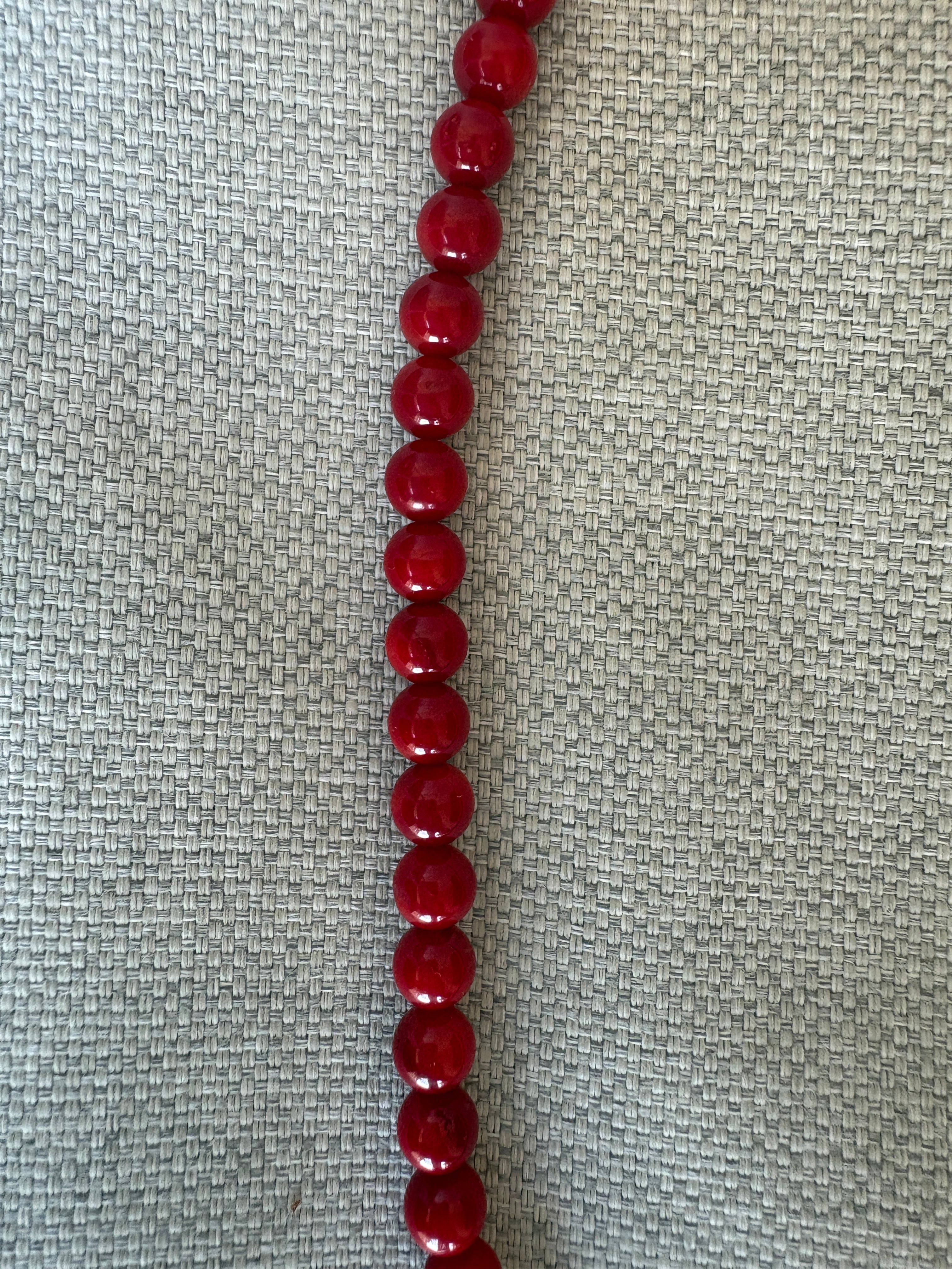Collana in Agata rossa con ciondolo a cuore