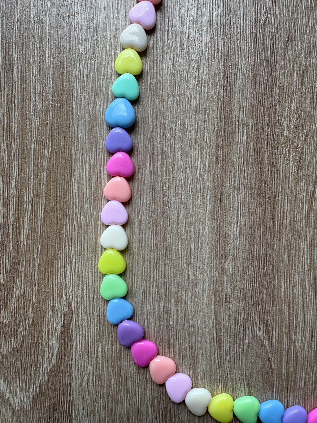 Collana lunga cuori arcobaleno
