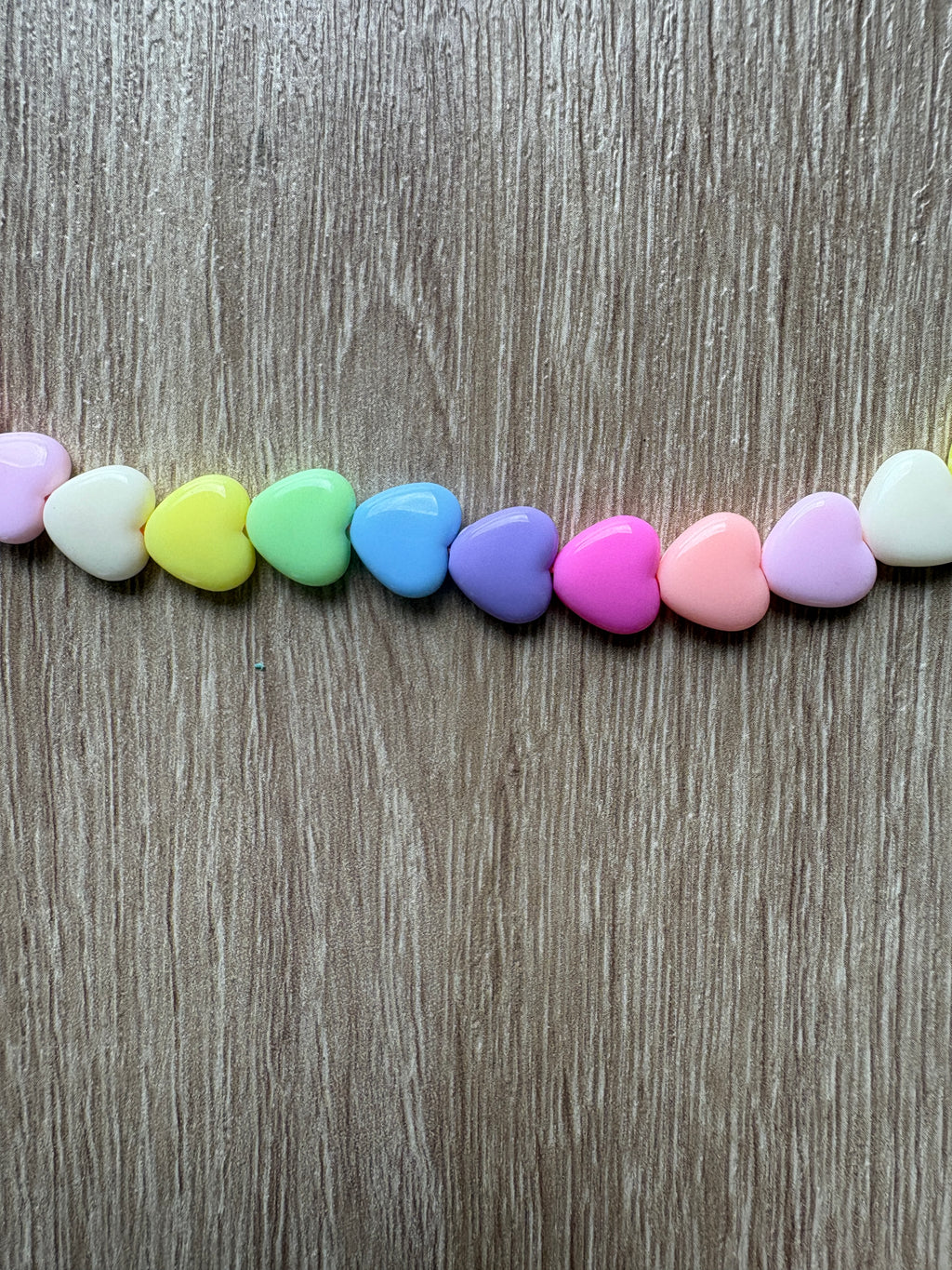 Collana lunga cuori arcobaleno